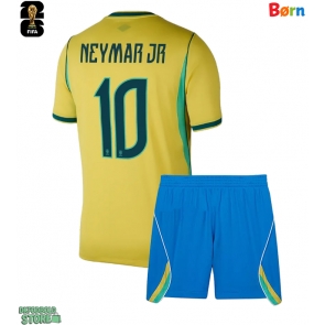 Brasilien Neymar Jr #10 Replika Babytøj Hjemmebanesæt Børn VM 2026 Kortærmet (+ Korte bukser)
